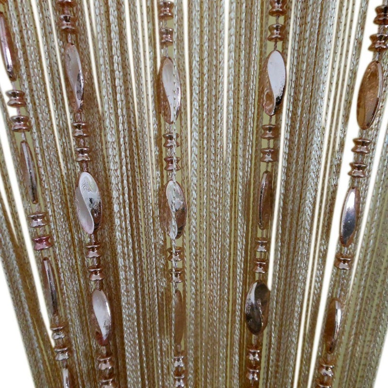 ZiDeTang ستارة باب زيدتانغ مزينة بالأزرار والخرز، ستارة فاصل لغرفة المعيشة (39.30" × 78.50"، شامبانيا) - Image 1